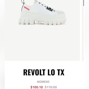 Never worn palladium revolt lo tix in star white